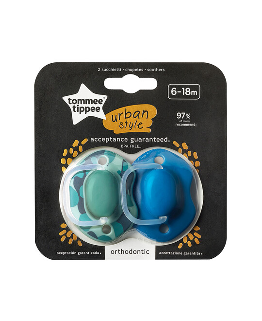 Tommee Tippee Closer to Nature 2X 6-18M  URBAN STYLE Soother Boy image number 3